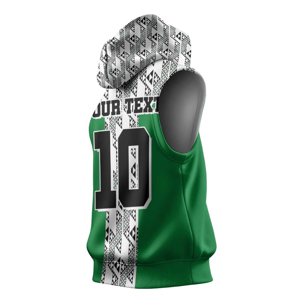 Custom Nigeria National Football Sleeveless Hoodie Inspired Retro Style - African Pride