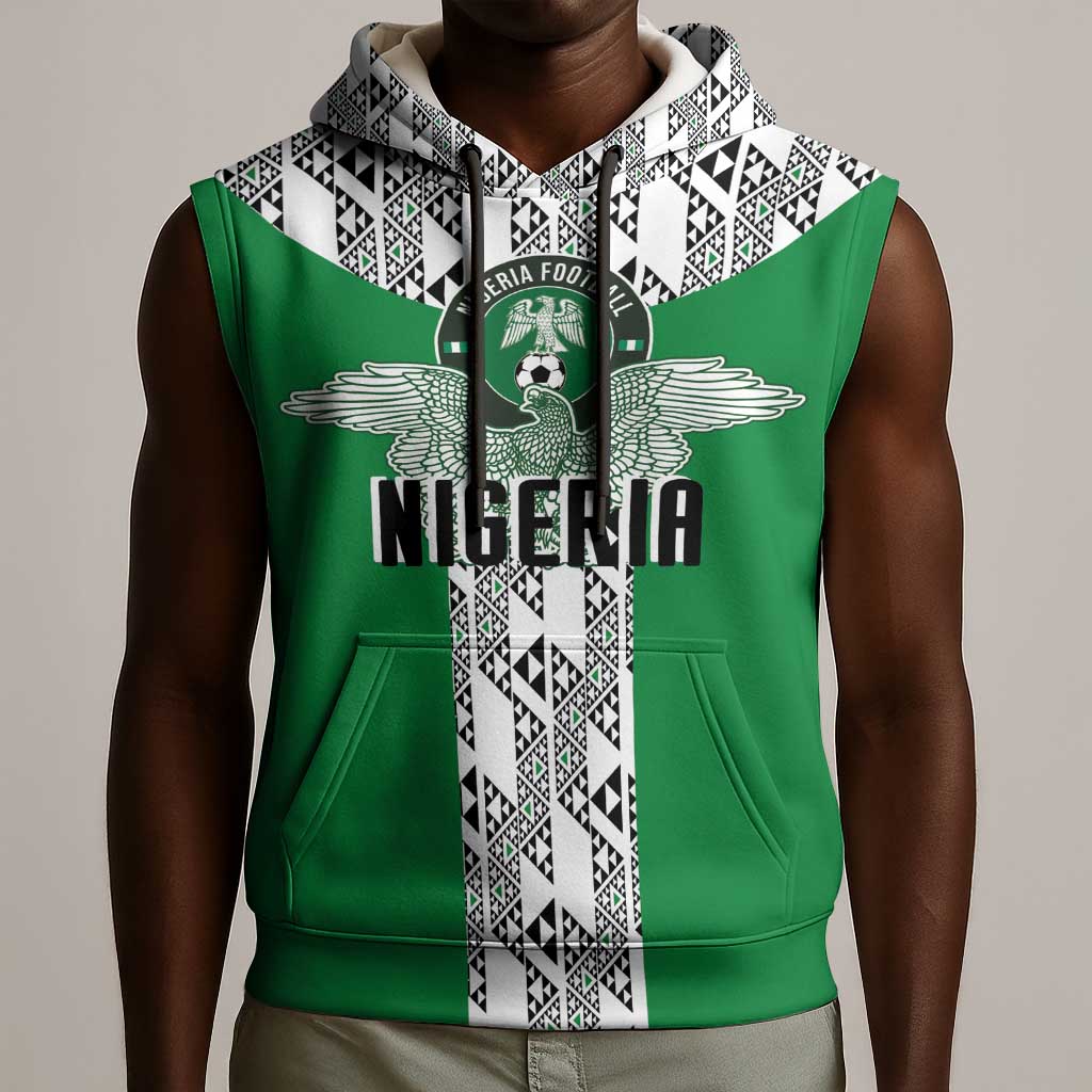 Custom Nigeria National Football Sleeveless Hoodie Inspired Retro Style - African Pride