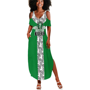 Custom Nigeria National Football Summer Maxi Dress Inspired Retro Style - African Pride