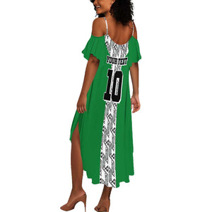 Custom Nigeria National Football Summer Maxi Dress Inspired Retro Style - African Pride