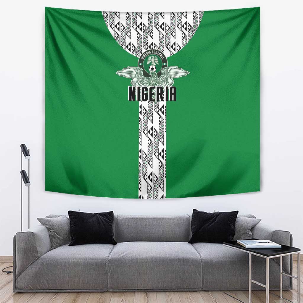 Nigeria National Football Tapestry Inspired Retro Style - African Pride