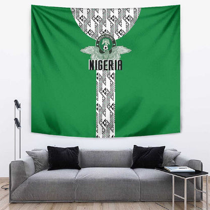 Nigeria National Football Tapestry Inspired Retro Style - African Pride