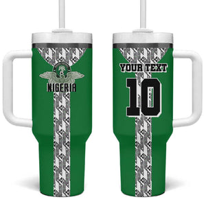 Custom Nigeria National Football Tumbler With Handle Inspired Retro Style - African Pride