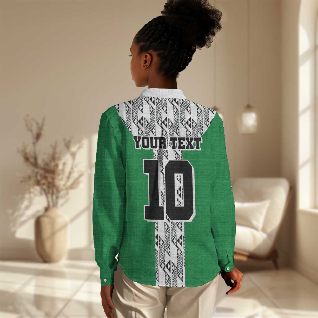 Custom Nigeria National Football Women Casual Shirt Inspired Retro Style - African Pride