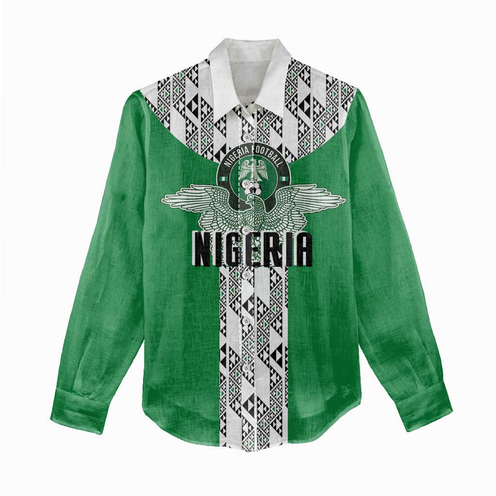 Custom Nigeria National Football Women Casual Shirt Inspired Retro Style - African Pride
