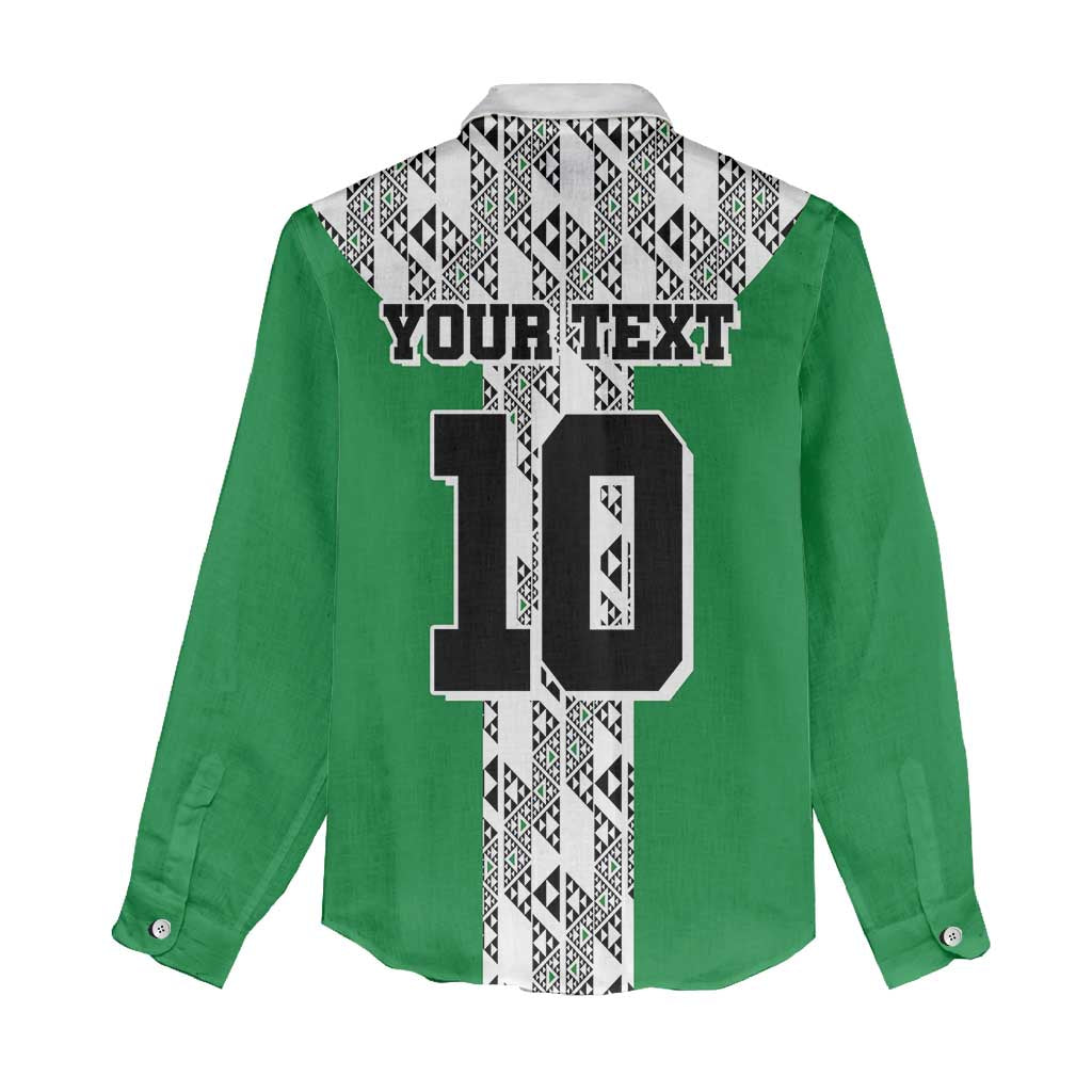 Custom Nigeria National Football Women Casual Shirt Inspired Retro Style - African Pride