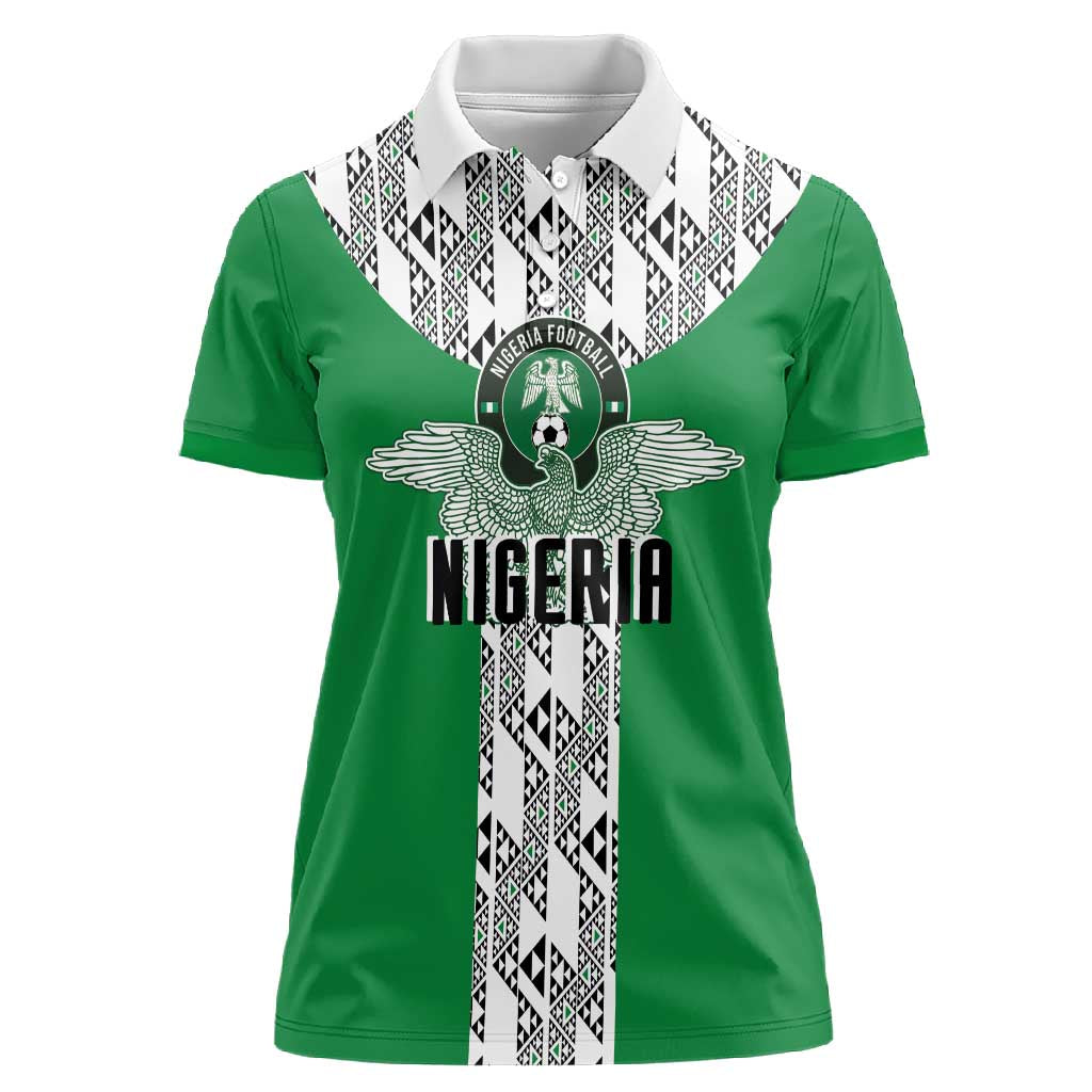 Custom Nigeria National Football Women Polo Shirt Inspired Retro Style - African Pride