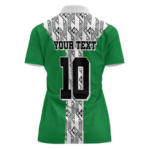 Custom Nigeria National Football Women Polo Shirt Inspired Retro Style - African Pride