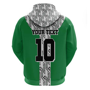 Custom Nigeria National Football Zip Hoodie Inspired Retro Style - African Pride