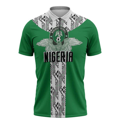 Custom Nigeria National Football Zipper Polo Shirt Inspired Retro Style - African Pride