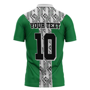 Custom Nigeria National Football Zipper Polo Shirt Inspired Retro Style - African Pride