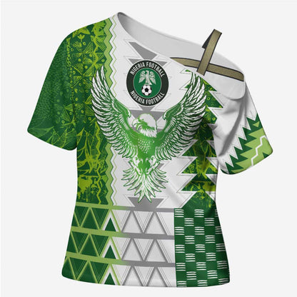 Custom Nigeria National Football Cross Shoulder Shirt Naija Super Eagles - African Pride