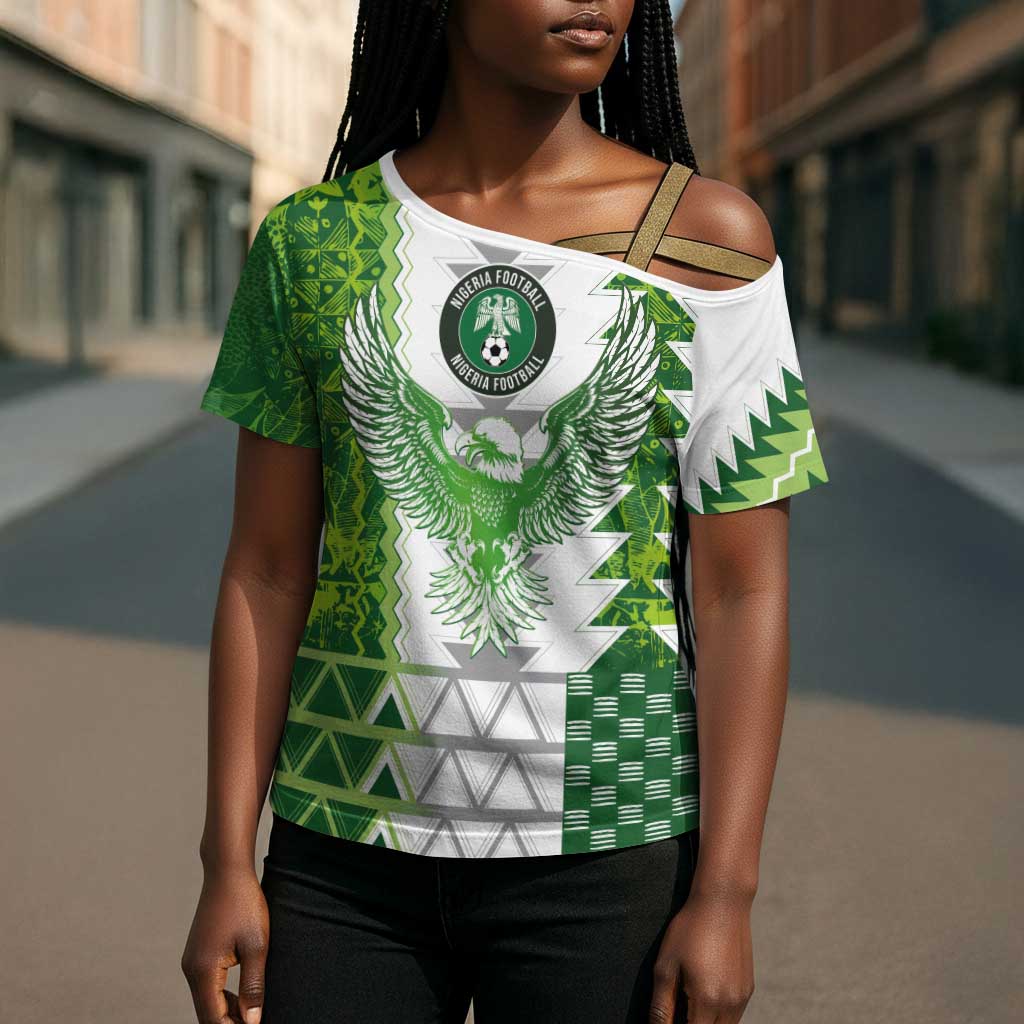 Custom Nigeria National Football Cross Shoulder Shirt Naija Super Eagles - African Pride