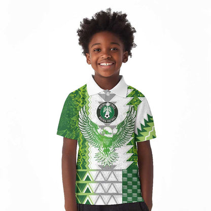Custom Nigeria National Football Kid Polo Shirt Naija Super Eagles - African Pride