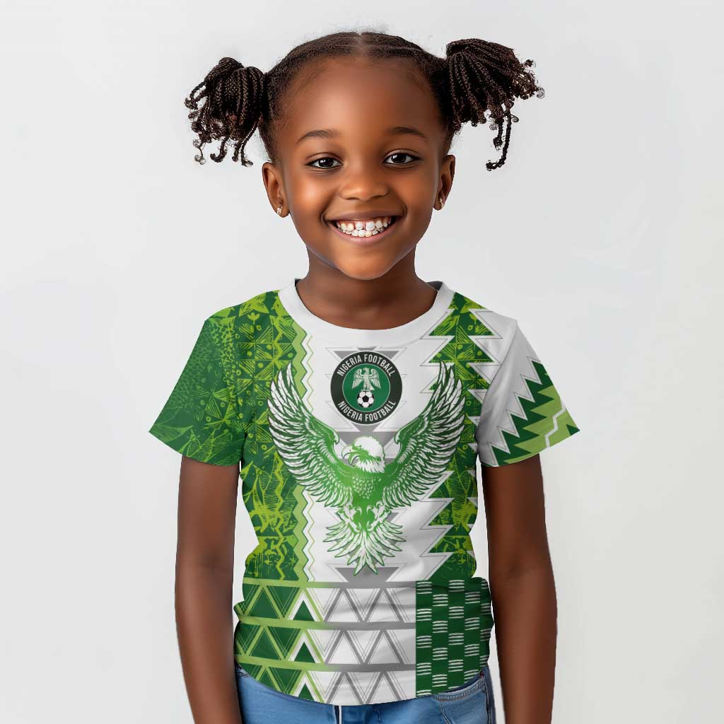 Custom Nigeria National Football Kid T shirt Naija Super Eagles - African Pride