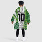 Custom Nigeria National Football Kid Wearable Blanket Hoodie Naija Super Eagles - African Pride