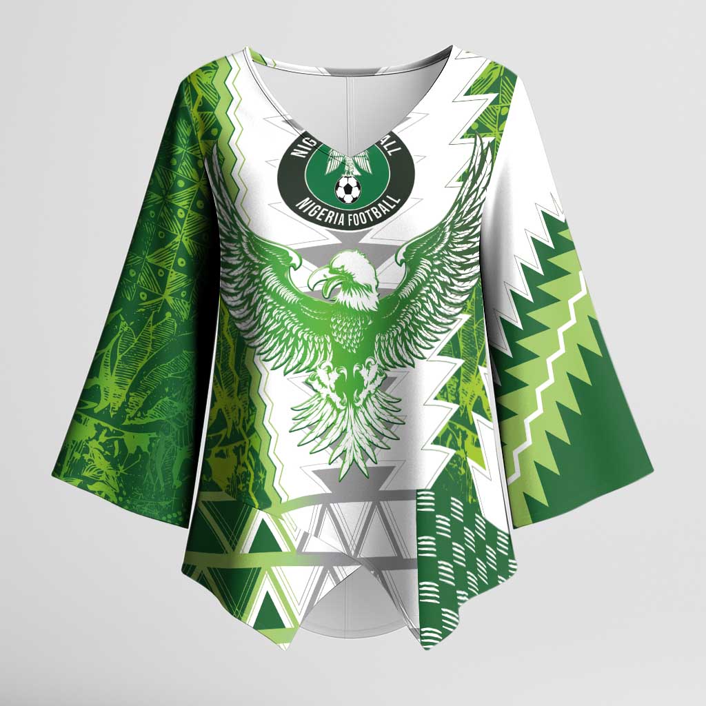 Custom Nigeria National Football Kimono Sleeve Blouse Naija Super Eagles - African Pride
