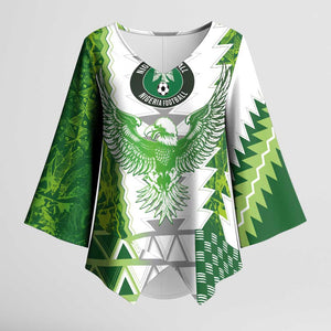 Custom Nigeria National Football Kimono Sleeve Blouse Naija Super Eagles - African Pride