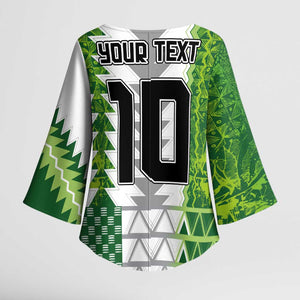 Custom Nigeria National Football Kimono Sleeve Blouse Naija Super Eagles - African Pride
