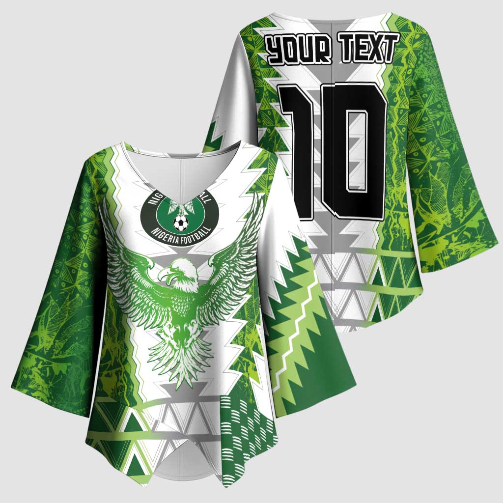 Custom Nigeria National Football Kimono Sleeve Blouse Naija Super Eagles - African Pride
