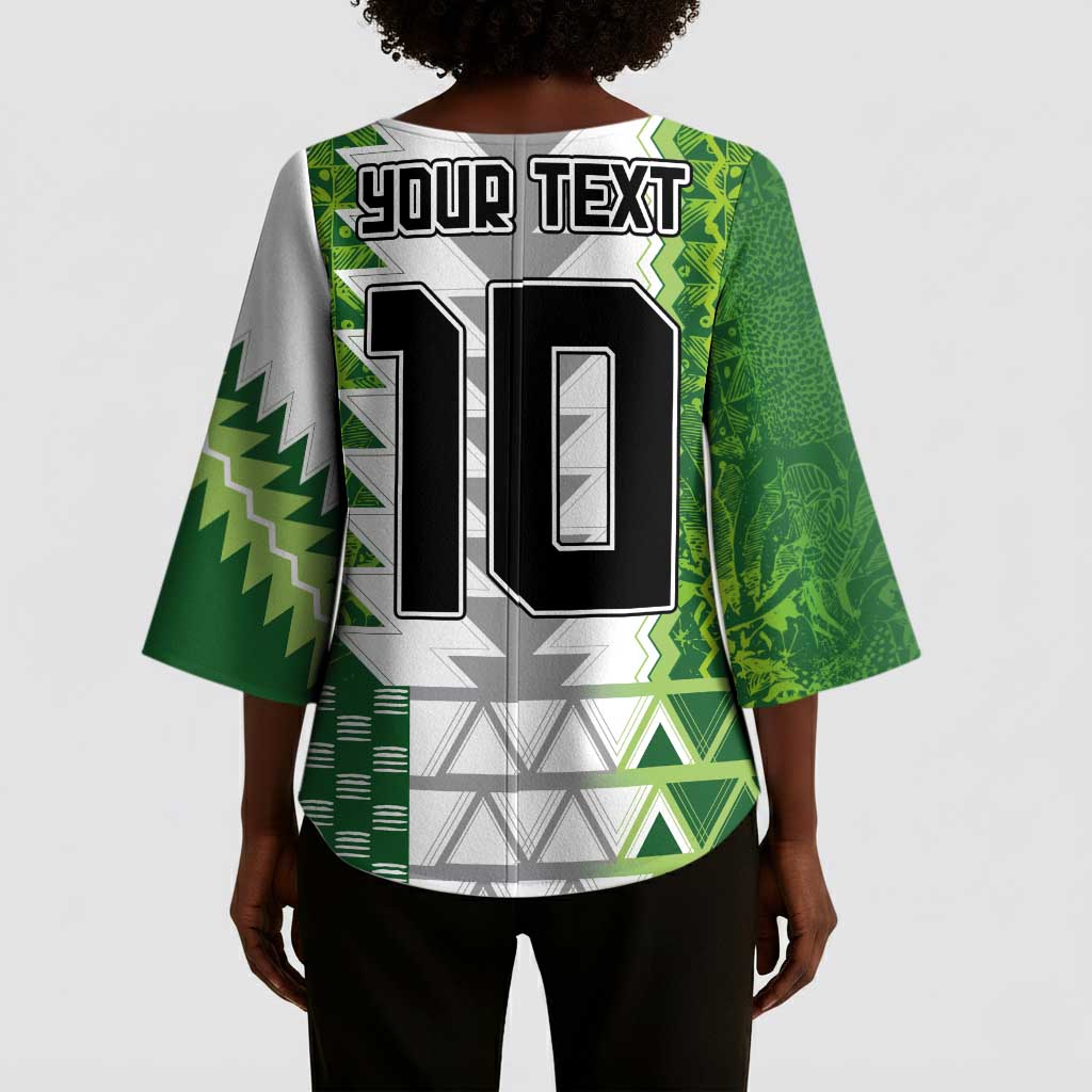Custom Nigeria National Football Kimono Sleeve Blouse Naija Super Eagles - African Pride