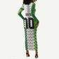 Custom Nigeria National Football Long Sleeve Bodycon Dress Naija Super Eagles - African Pride
