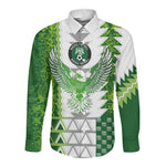 Custom Nigeria National Football Long Sleeve Button Shirt Naija Super Eagles - African Pride