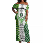 Custom Nigeria National Football Off Shoulder Maxi Dress Naija Super Eagles - African Pride