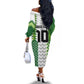 Custom Nigeria National Football Off The Shoulder Long Sleeve Dress Naija Super Eagles - African Pride