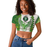 Custom Nigeria National Football Raglan Cropped T shirt Naija Super Eagles - African Pride