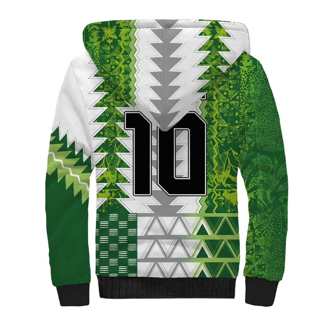 Custom Nigeria National Football Sherpa Hoodie Naija Super Eagles - African Pride