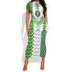 Custom Nigeria National Football Short Sleeve Bodycon Dress Naija Super Eagles - African Pride