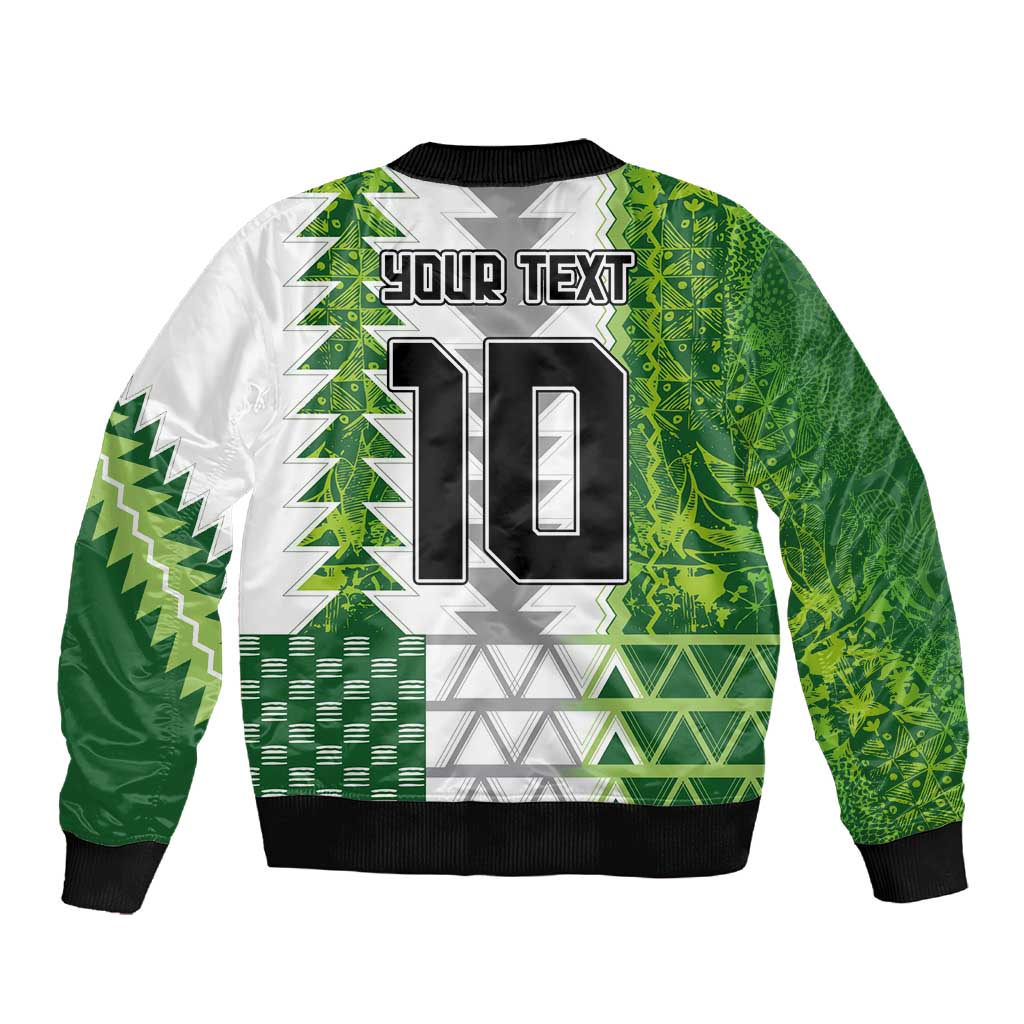 Custom Nigeria National Football Sleeve Zip Bomber Jacket Naija Super Eagles - African Pride
