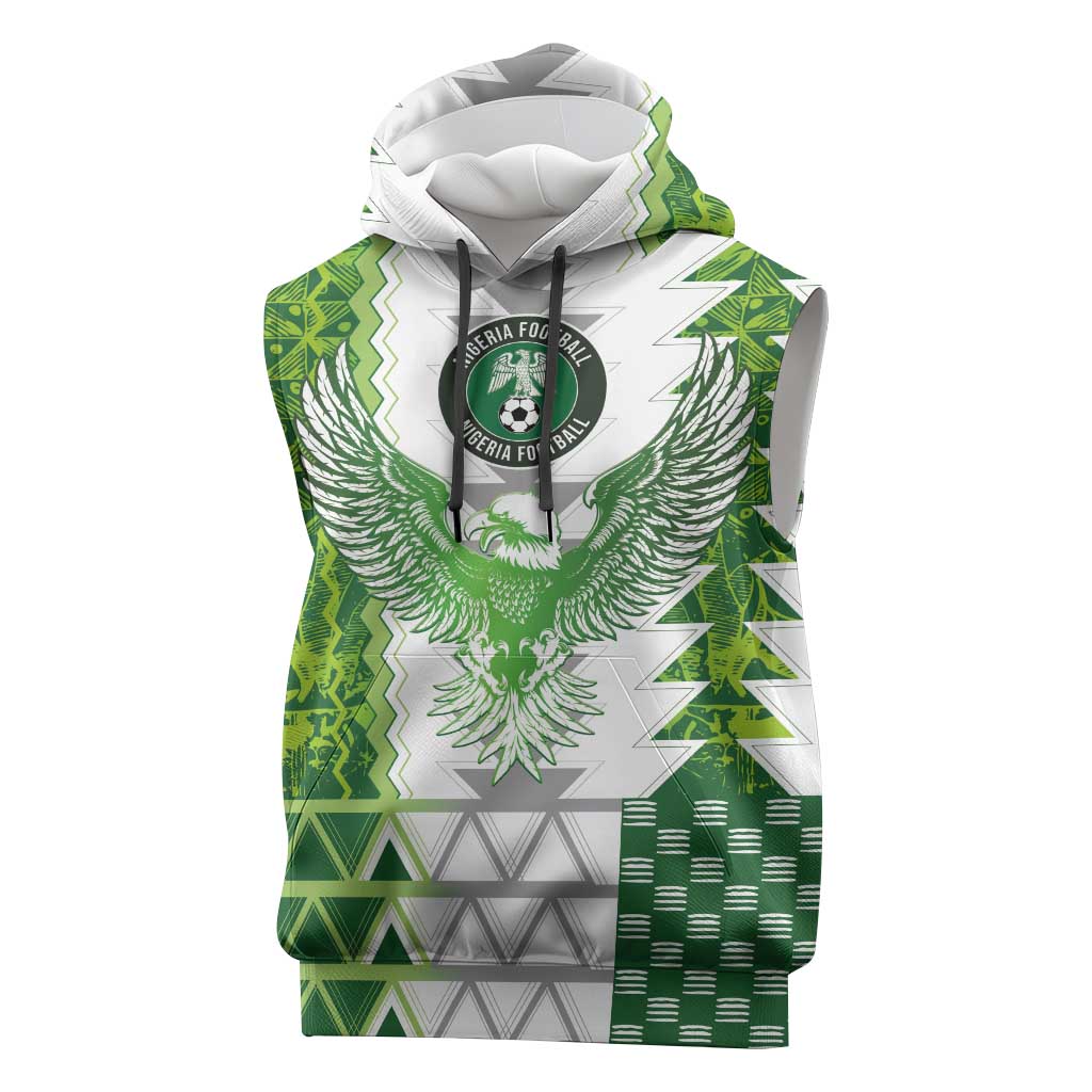 Custom Nigeria National Football Sleeveless Hoodie Naija Super Eagles - African Pride