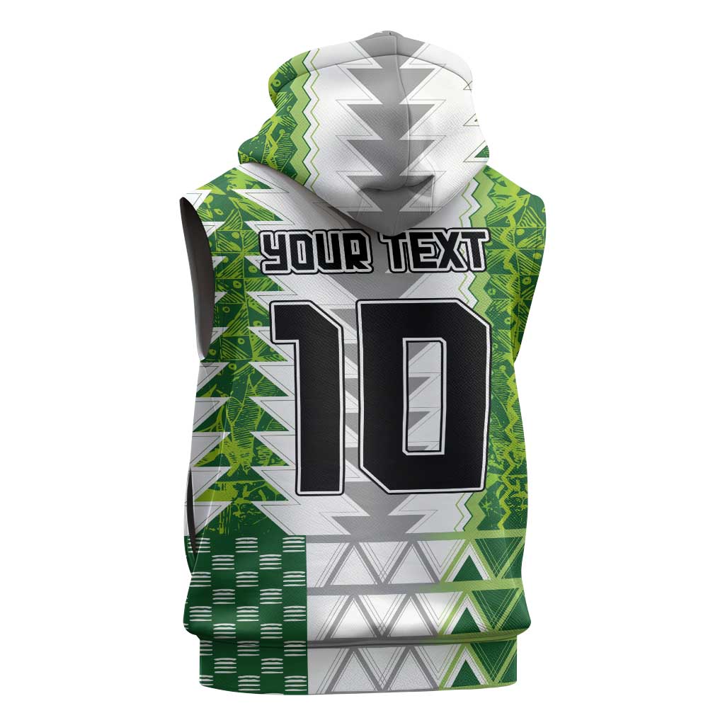 Custom Nigeria National Football Sleeveless Hoodie Naija Super Eagles - African Pride