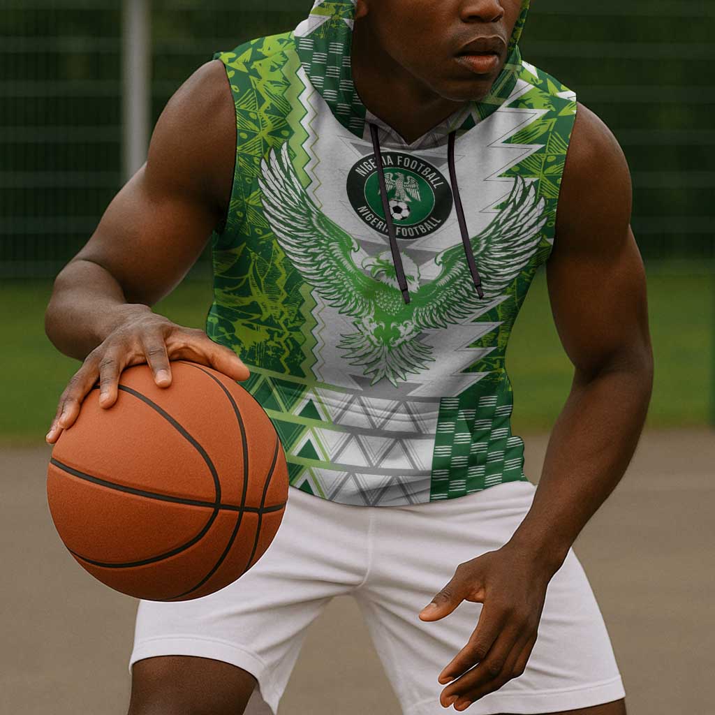 Custom Nigeria National Football Sleeveless Hoodie Naija Super Eagles - African Pride