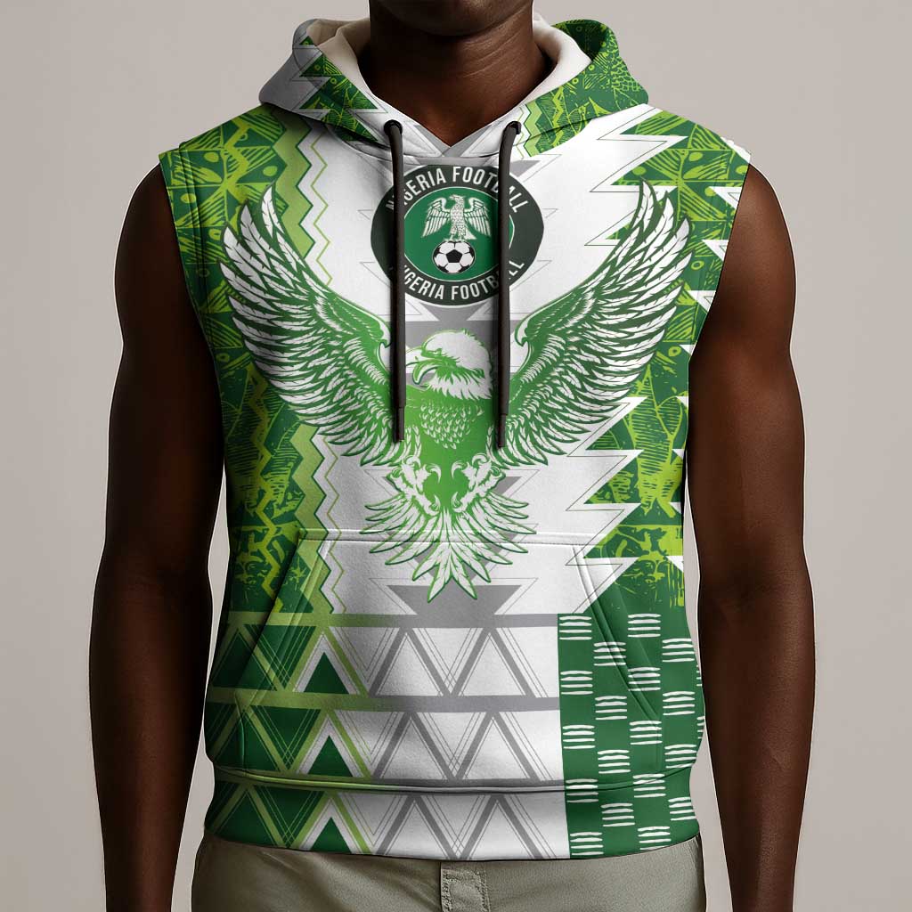 Custom Nigeria National Football Sleeveless Hoodie Naija Super Eagles - African Pride