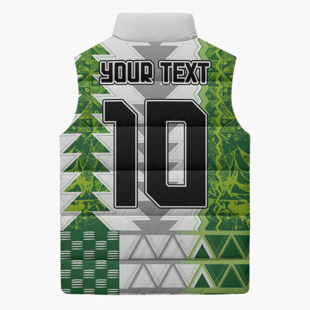 Custom Nigeria National Football Sleeveless Puffer Jacket Naija Super Eagles - African Pride