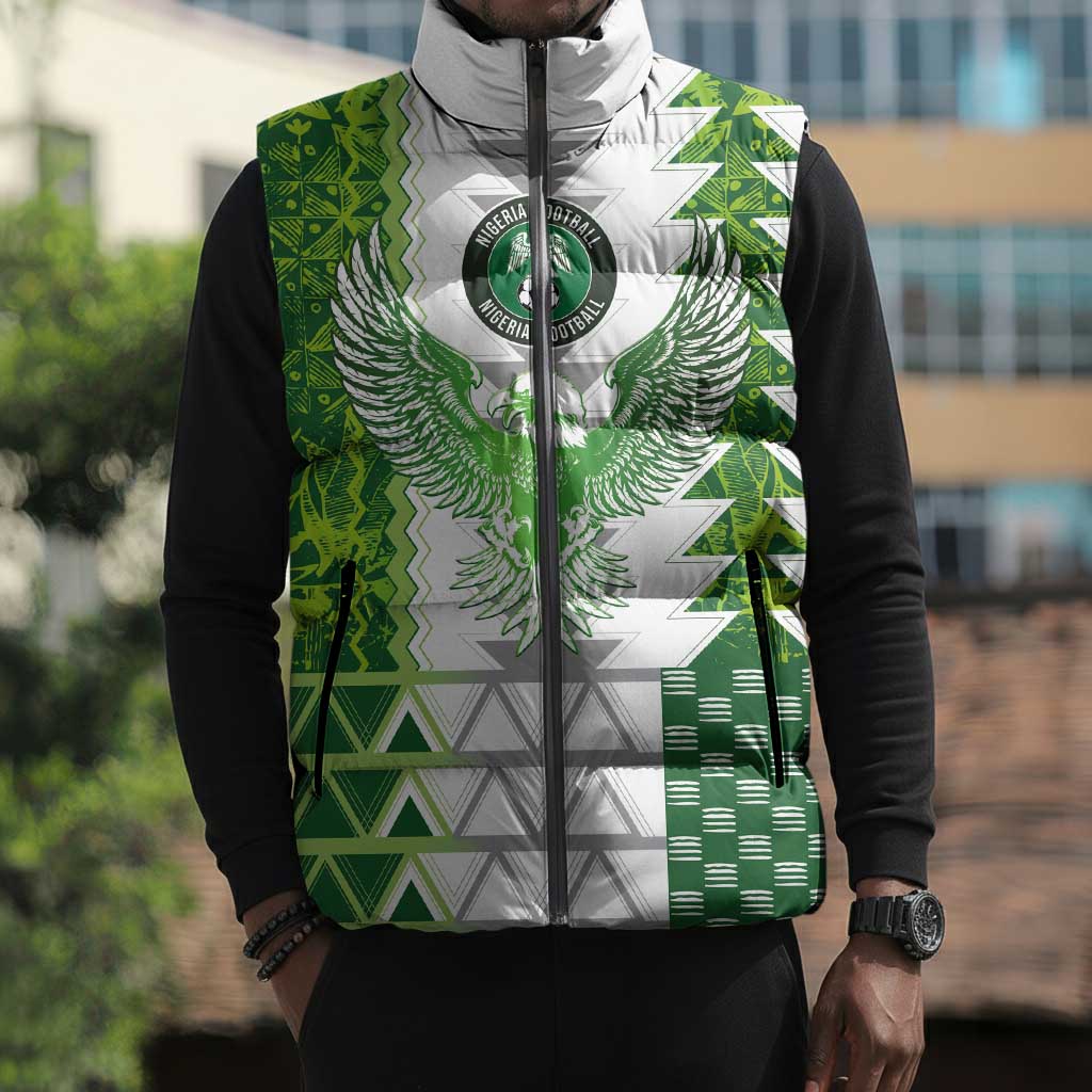 Custom Nigeria National Football Sleeveless Puffer Jacket Naija Super Eagles - African Pride