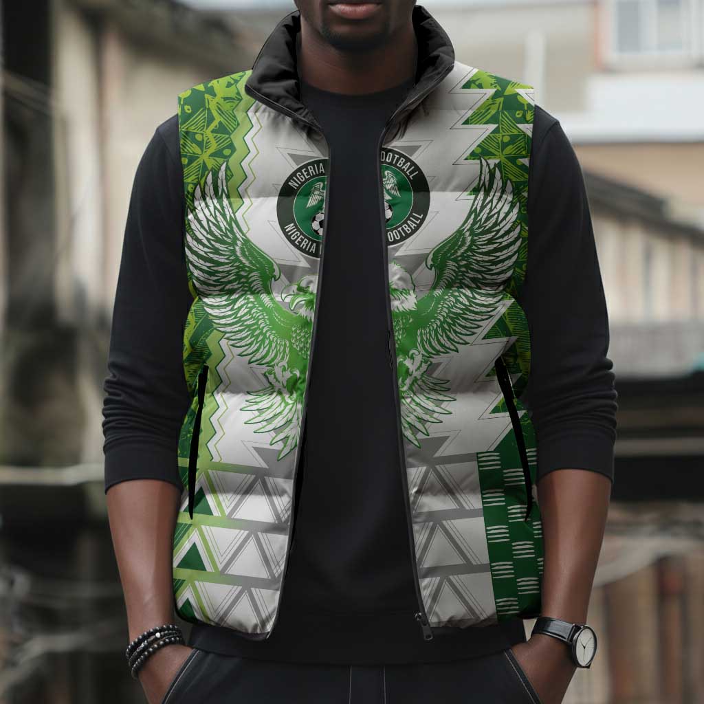 Custom Nigeria National Football Sleeveless Puffer Jacket Naija Super Eagles - African Pride