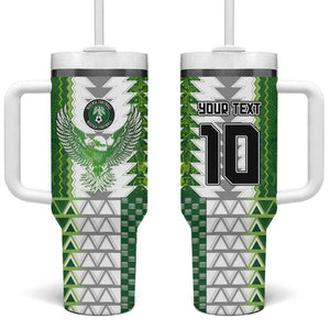 Custom Nigeria National Football Tumbler With Handle Naija Super Eagles - African Pride