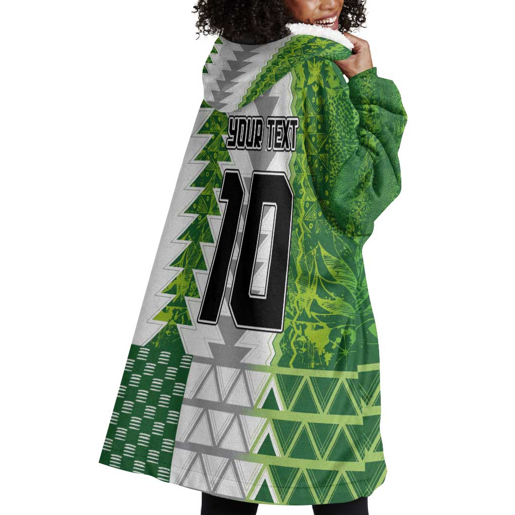Custom Nigeria National Football Wearable Blanket Hoodie Naija Super Eagles - African Pride