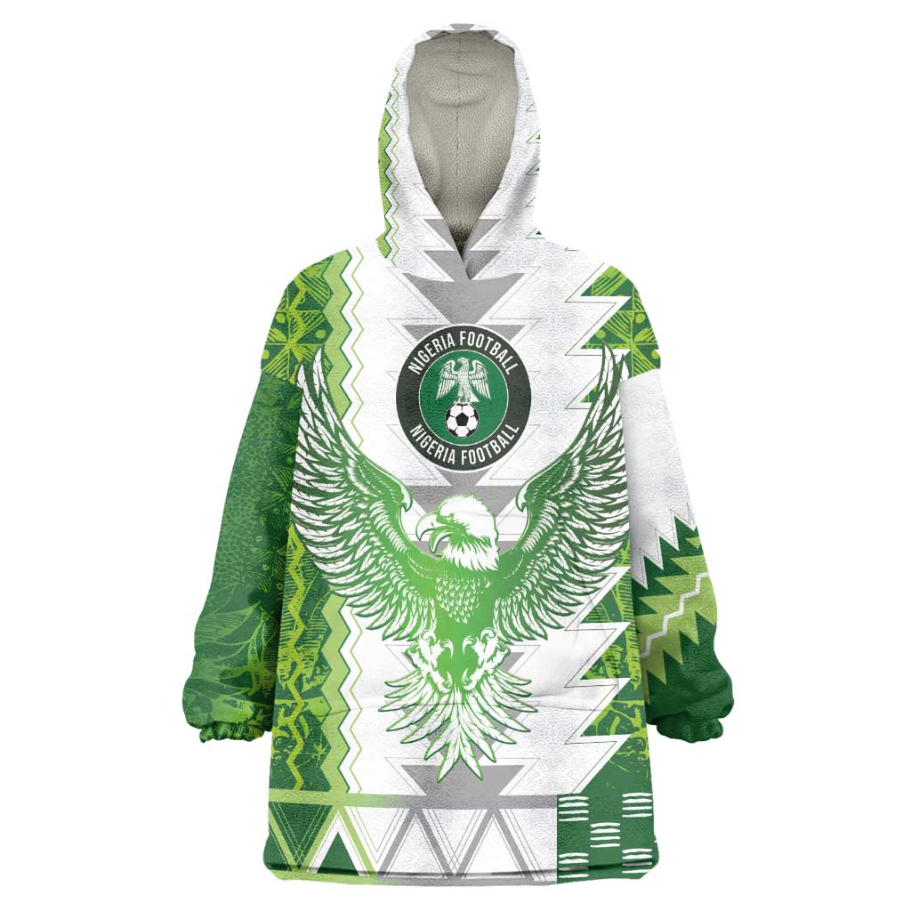 Custom Nigeria National Football Wearable Blanket Hoodie Naija Super Eagles - African Pride