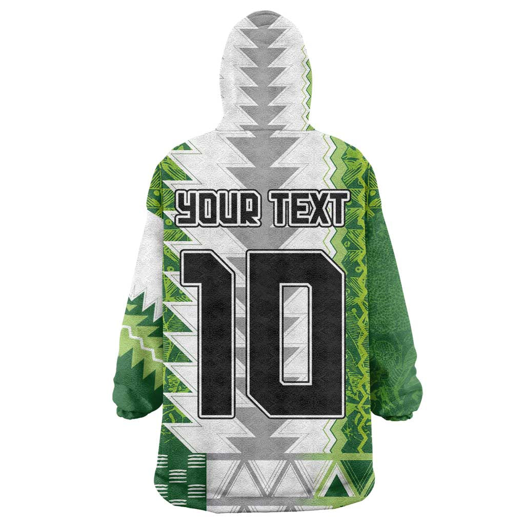Custom Nigeria National Football Wearable Blanket Hoodie Naija Super Eagles - African Pride
