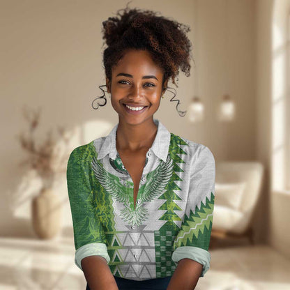 Custom Nigeria National Football Women Casual Shirt Naija Super Eagles - African Pride