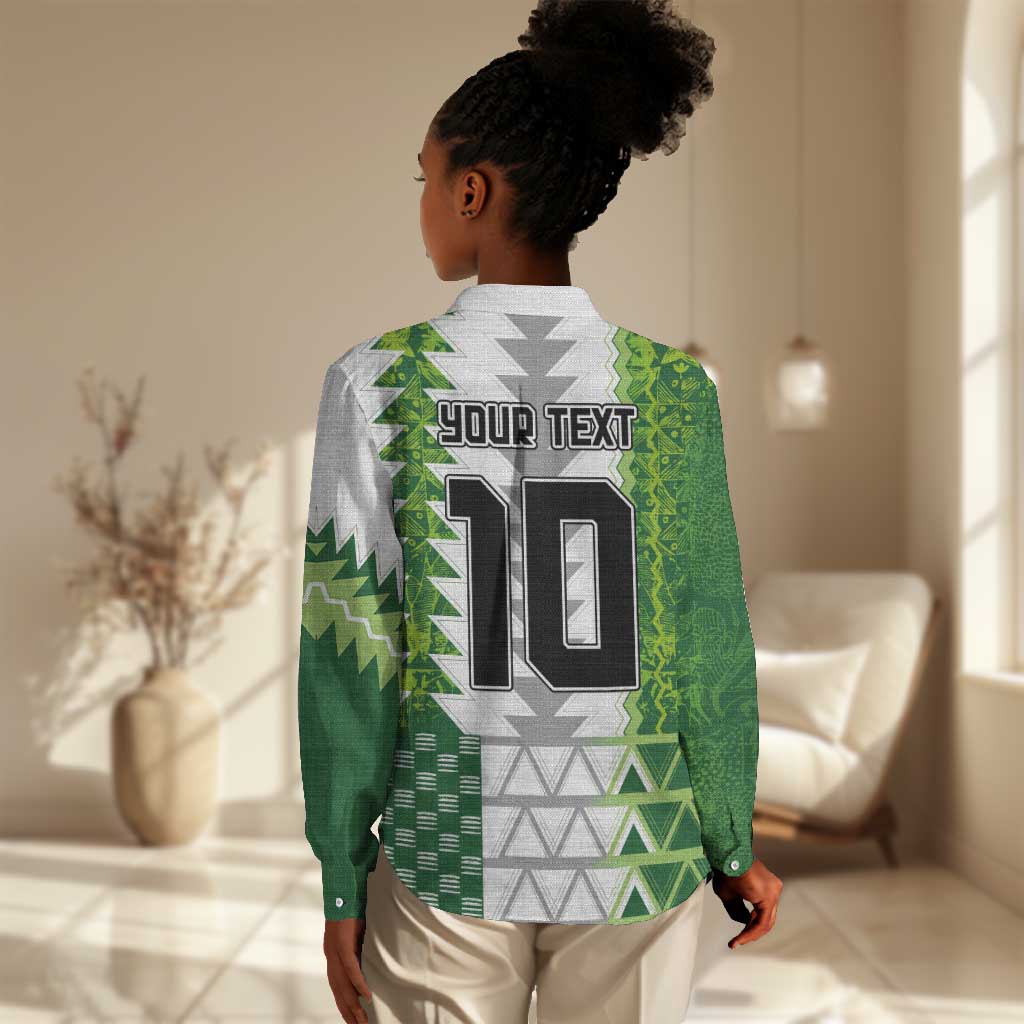 Custom Nigeria National Football Women Casual Shirt Naija Super Eagles - African Pride