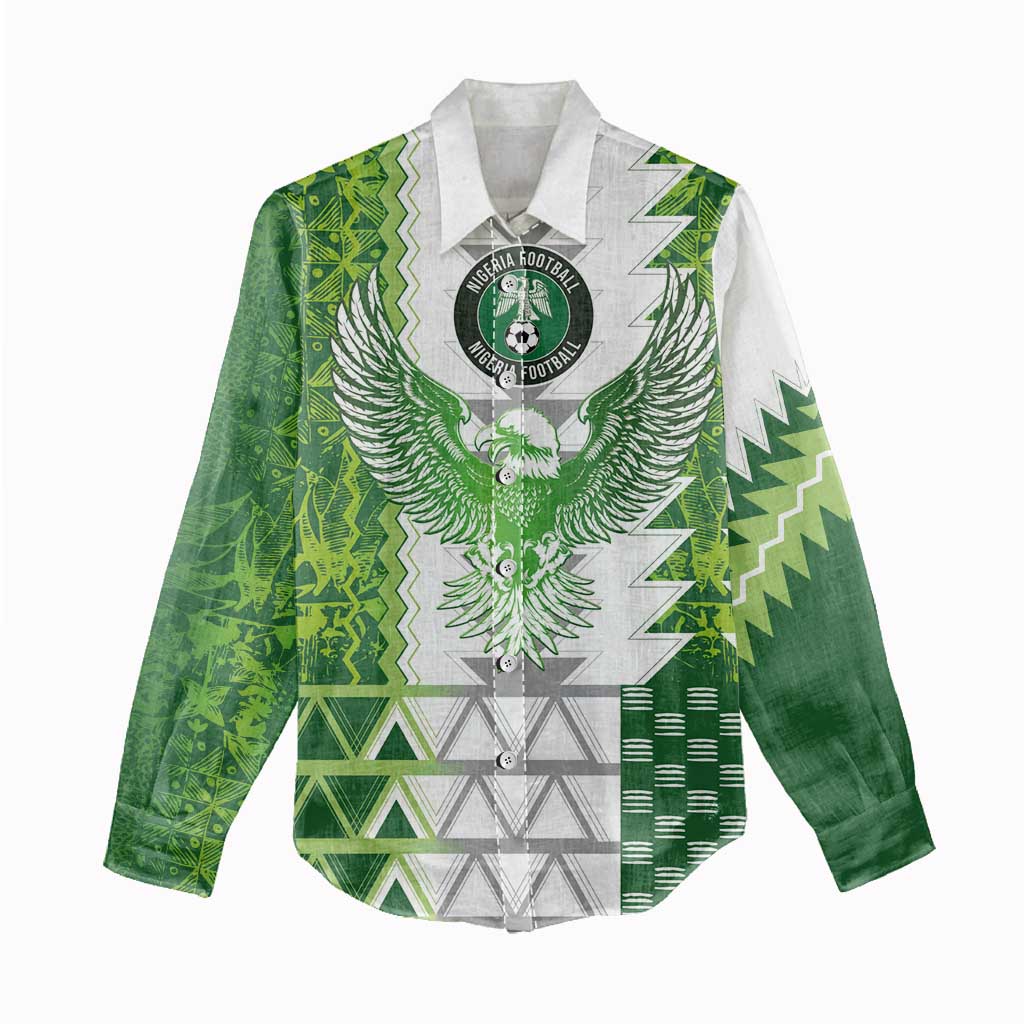 Custom Nigeria National Football Women Casual Shirt Naija Super Eagles - African Pride