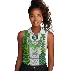 Custom Nigeria National Football Women Sleeveless Polo Shirt Naija Super Eagles - African Pride