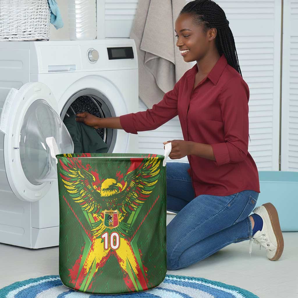 Custom Mali National Football Laundry Basket Grunge Les Aigles Sporty Style - African Pride