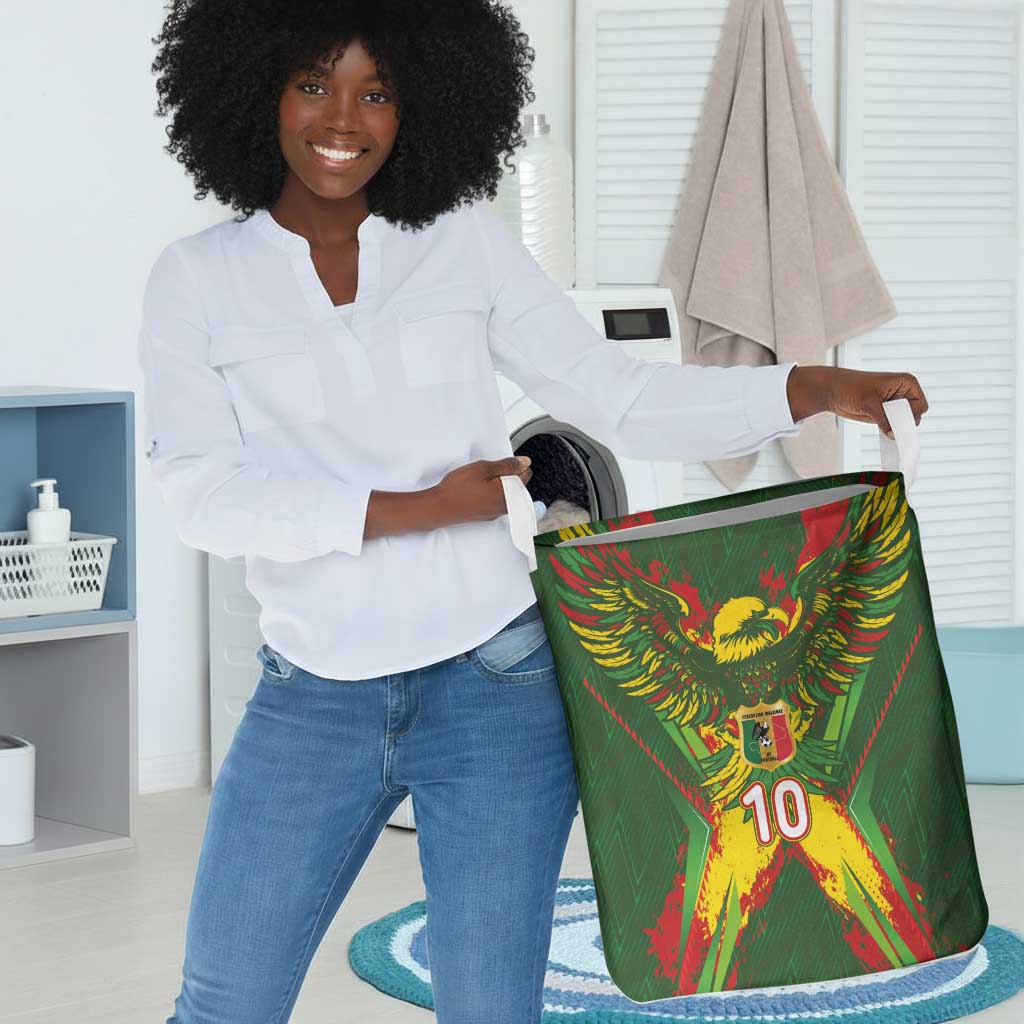 Custom Mali National Football Laundry Basket Grunge Les Aigles Sporty Style - African Pride